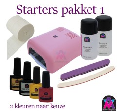 Gellak Starters Pakket Vrije Keus, Voor dit pakket mag u 2 kleuren gellak naar keuze uit zoeken.