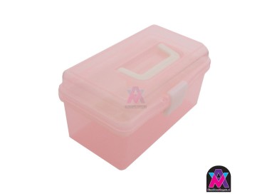 Roze Transparant Kunststof Opberg Koffertje