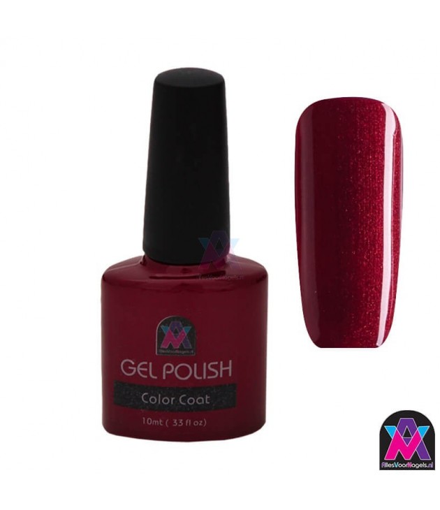 AVN Gel Polish shellac, Crimson Sash, 10 ml is een metalic kleur AVN Gel Polish shellac, Crimson Sash, 10 ml is een metalic kleur