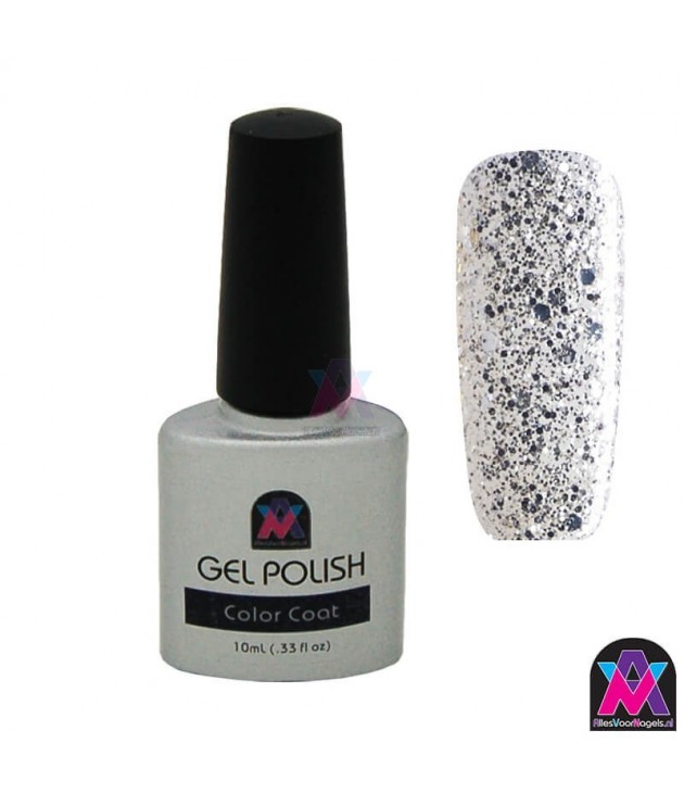 AVN Gel Polish shelllac, Sliver Frost, 10 ml is een glitter kleur