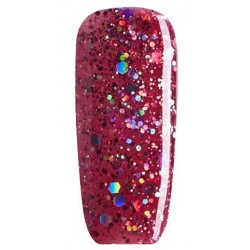 AVN Gel Polish shelllac, Cherry Bomb, 10 ml is een glitter kleur