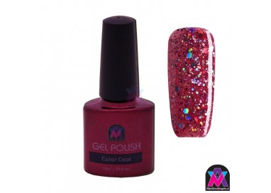 AVN Gel Polish shelllac, Cherry Bomb, 10 ml is een glitter kleur