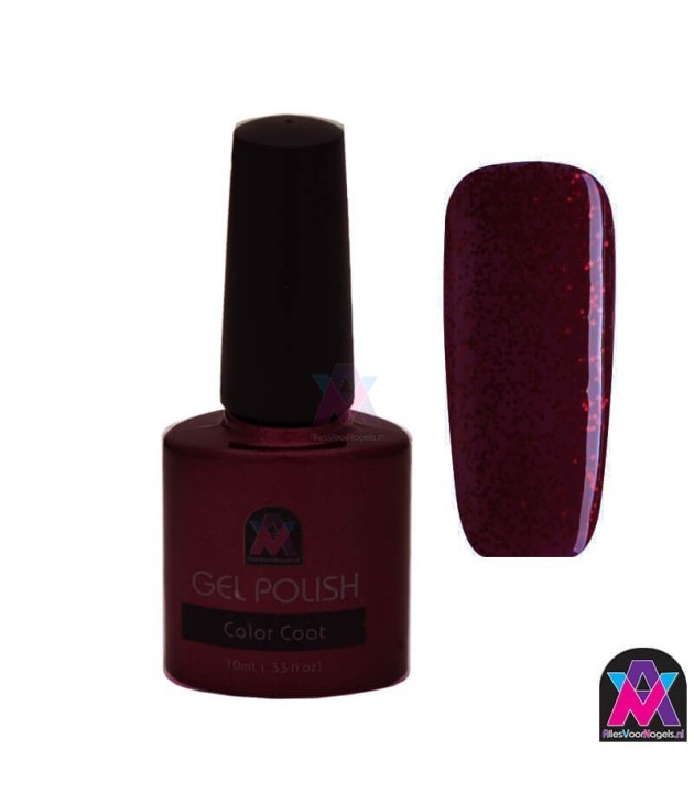 AVN Gel Polish shelllac, Ruby Ritz, 10 ml is een hele fijne glitter kleur