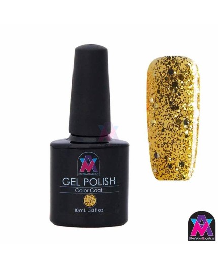 AVN Gel Polish shelllac, 24 Carot, 10 ml is een glitter kleur