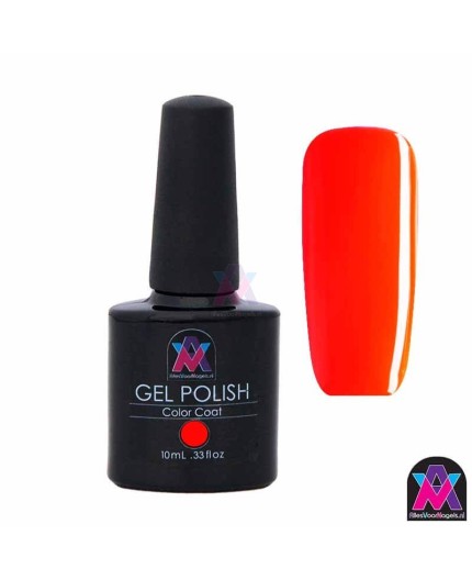 AVN Gel Polish shelllac, Sunspot (neon oranje), 10 ml is een effen kleur